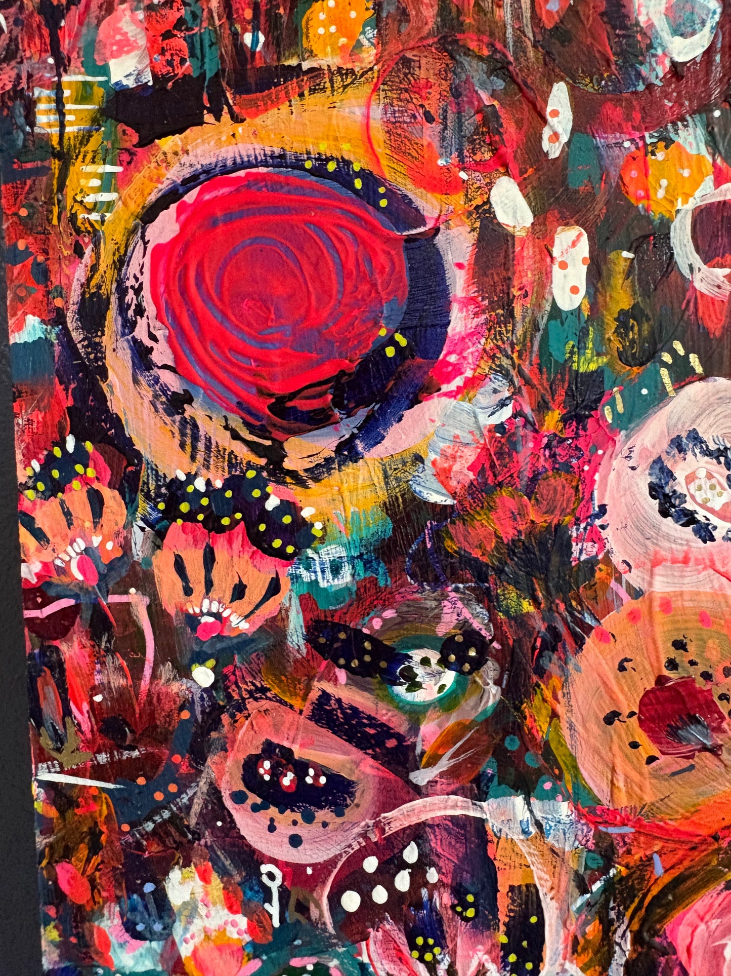 "Wild Nectar" – Original Abstract Acrylic Painting on Wood Panel (8x8”)