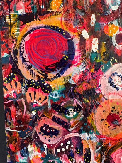 "Wild Nectar" – Original Abstract Acrylic Painting on Wood Panel (8x8”)