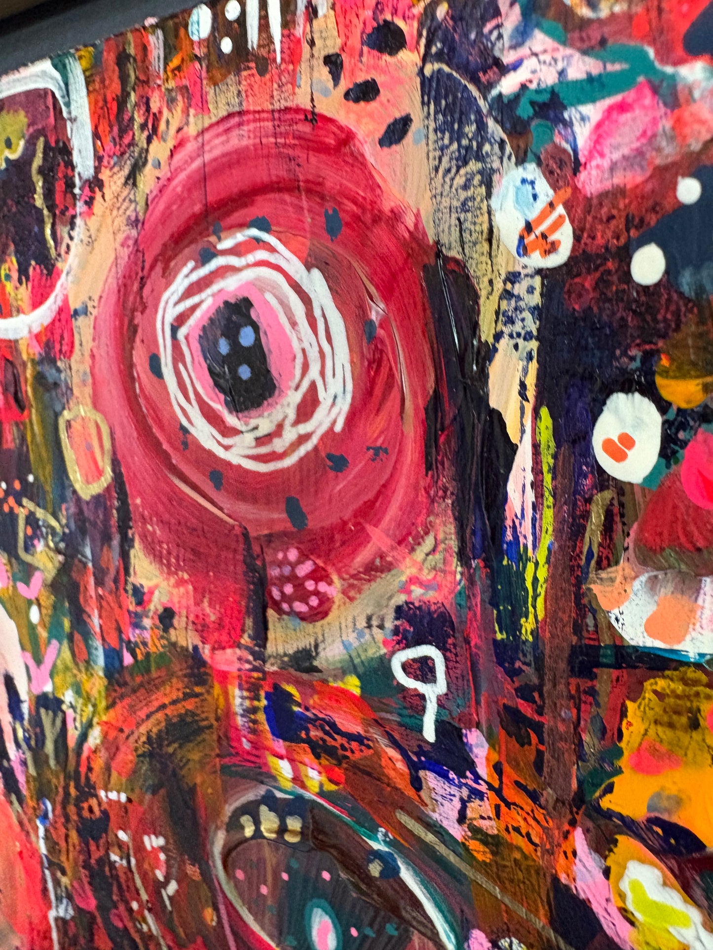 "Wild Nectar" – Original Abstract Acrylic Painting on Wood Panel (8x8”)
