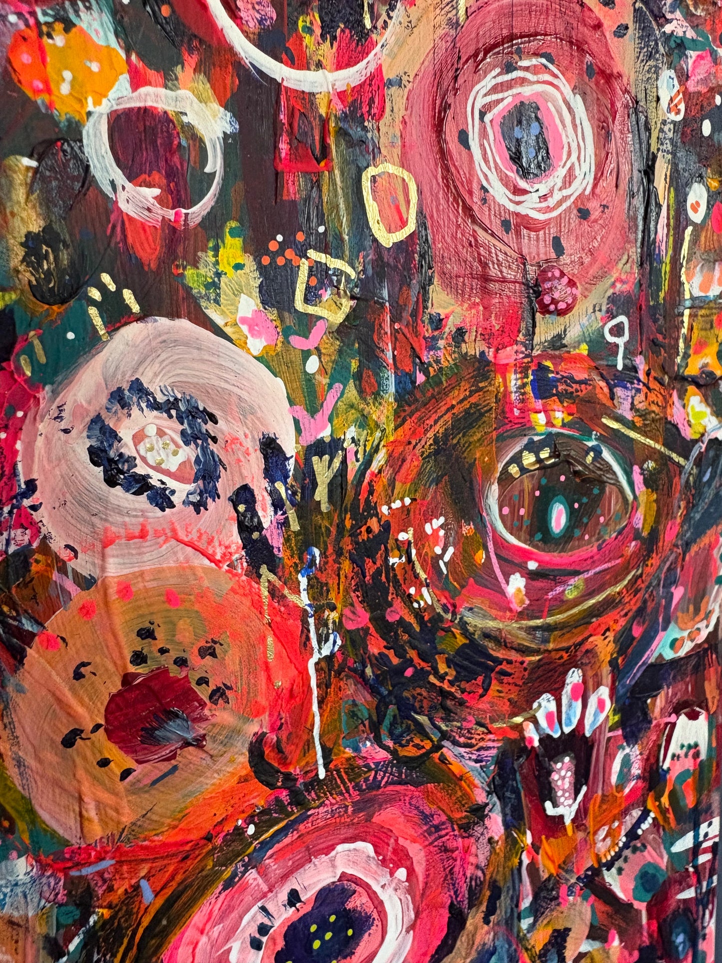 "Wild Nectar" – Original Abstract Acrylic Painting on Wood Panel (8x8”)