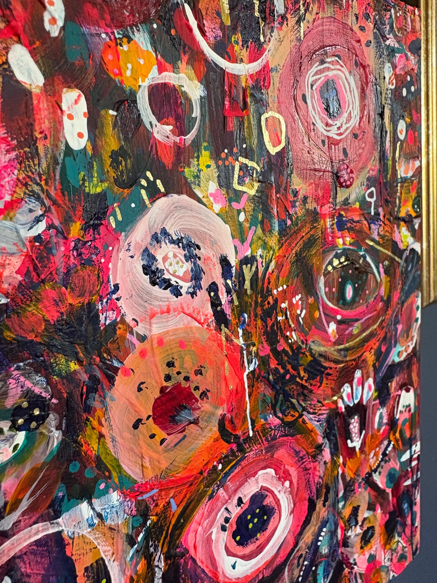"Wild Nectar" – Original Abstract Acrylic Painting on Wood Panel (8x8”)